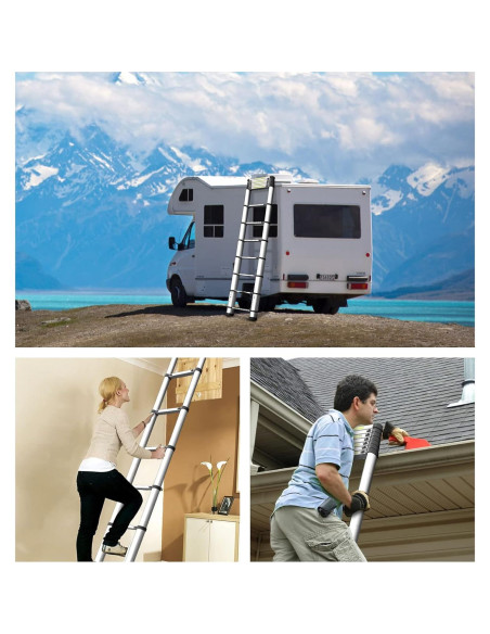Escalera Telescópica GCCSJ 3.20m Aluminio 150kg Plegable