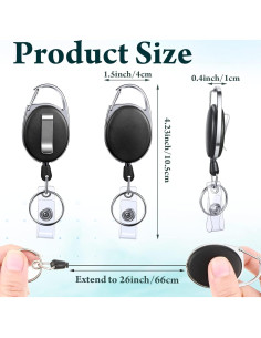 Clip Retráctil de Insignias Yaomiao 100 Piezas Negro 2