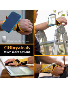 Pulsera Magnética BINYATOOLS Amarilla con 9 Imanes Fuertes 2