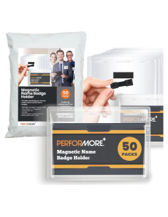 Performore 50 Sujetadores Magnéticos 10x7.6cm para Gafetes