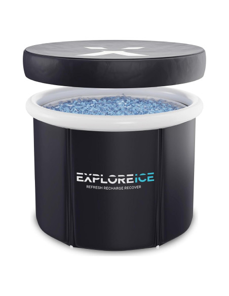 Bañera de Hielo Pro Max Explorar 400L Portátil Negra/Blanca