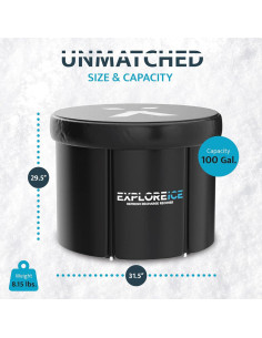 Bañera de Hielo Pro Max Explorar 400L Portátil Negra/Blanca 2