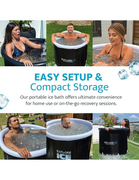 Bañera de Hielo Pro Max Explorar 400L Portátil Negra/Blanca