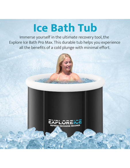 Bañera de Hielo Pro Max Explorar 400L Portátil Negra/Blanca