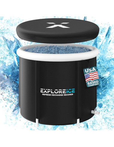 Bañera de Hielo Pro Max Explorar 400L Portátil Negra/Blanca