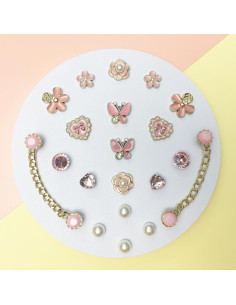 20 Piezas Encantos Brillantes para Zapatos Mujeres Rosa 2