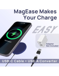 Cargador Inalámbrico MagEase 15W para iPhone 14/13/12 Azul 2
