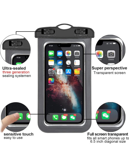 Paquete de 10 Fundas Impermeables Famoby para Teléfonos hasta 19 cm