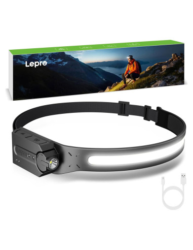 Linterna Frontal Lepro LED 350 Lúmenes Recargable Impermeable