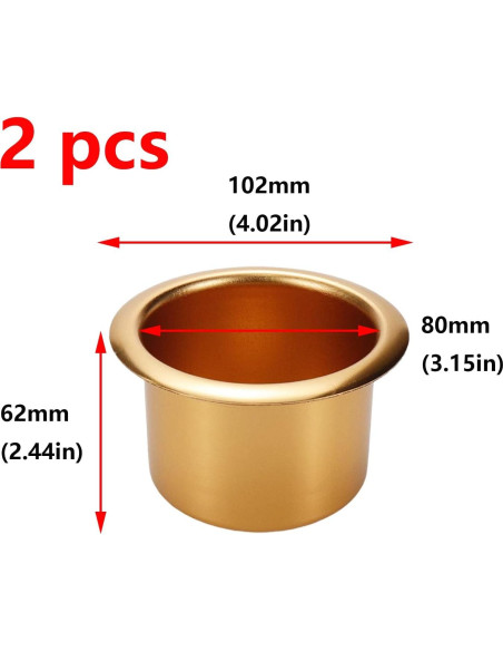 Soporte para Tazas Antrader 2 Piezas Aluminio Dorado 102x76mm