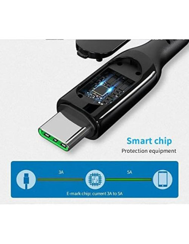 Cable BoxWave USB-C a USB-C 100W con Pantalla LED 1.83m