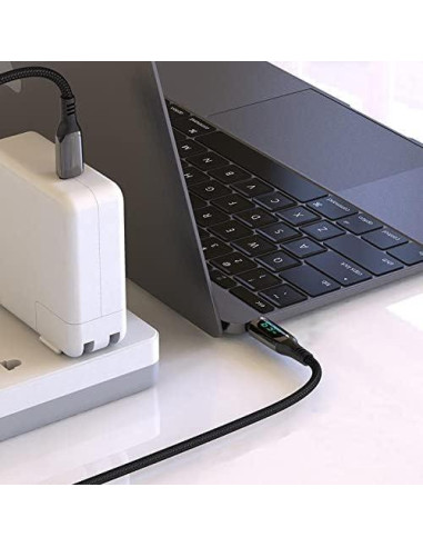 Cable BoxWave USB-C a USB-C 100W con Pantalla LED 1.83m