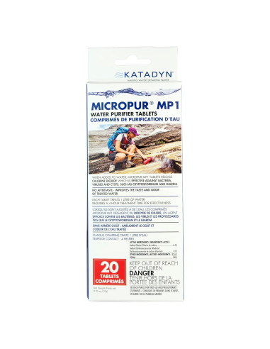 Tabletas Purificadoras Katadyn 20 Unidades para Agua