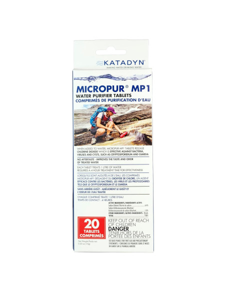 Tabletas Purificadoras Katadyn 20 Unidades para Agua