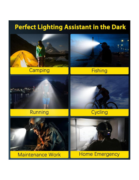 Linterna Frontal MoKo 90000 Lúmenes Recargable IP68 Linterna Frontal MoKo 90000 Lúmenes Recargable IP68