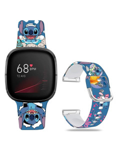 Banda de Silicona Rosa Stitch para Fitbit Sense y Versa