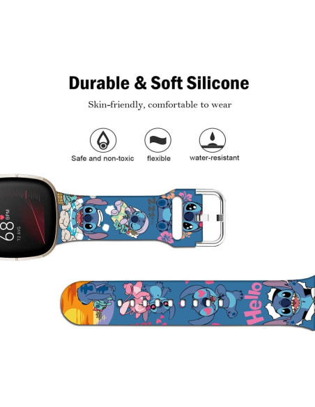 Banda de Silicona Rosa Stitch para Fitbit Sense y Versa