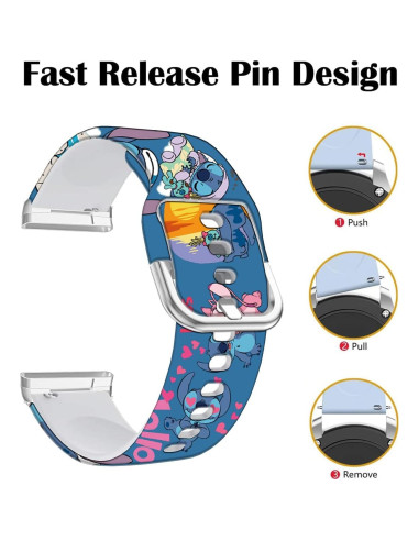 Banda de Silicona Rosa Stitch para Fitbit Sense y Versa