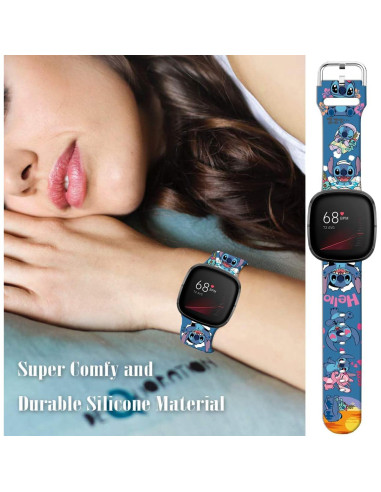 Banda de Silicona Rosa Stitch para Fitbit Sense y Versa