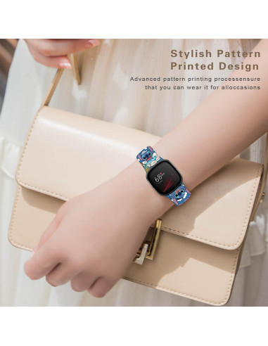 Banda de Silicona Rosa Stitch para Fitbit Sense y Versa