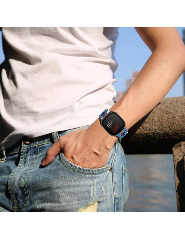 Banda de Silicona Rosa Stitch para Fitbit Sense y Versa