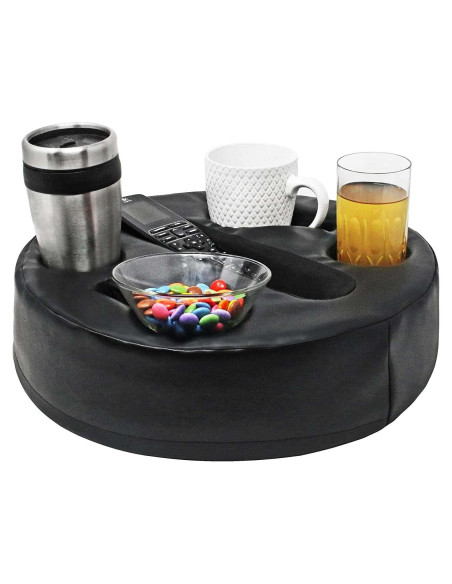 Soporte de Taza Mookundy Sofa Buddy Cuero Sintético Negro