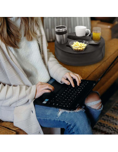 Soporte de Taza Mookundy Sofa Buddy Cuero Sintético Negro 2