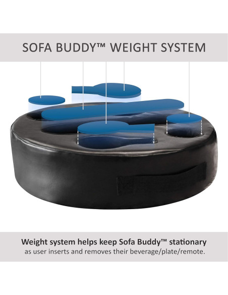 Soporte de Taza Mookundy Sofa Buddy Cuero Sintético Negro