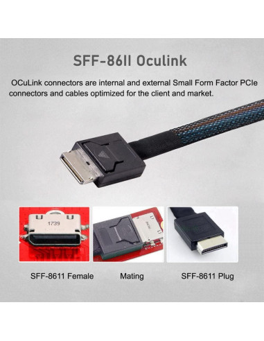 Cable Oculink SFF-8611 xiwai para GPD Win Max2 32 Gbps