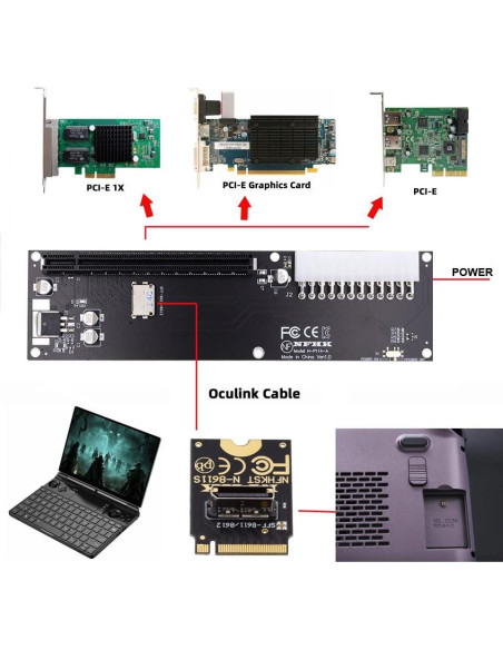 Cable Oculink SFF-8611 xiwai para GPD Win Max2 32 Gbps
