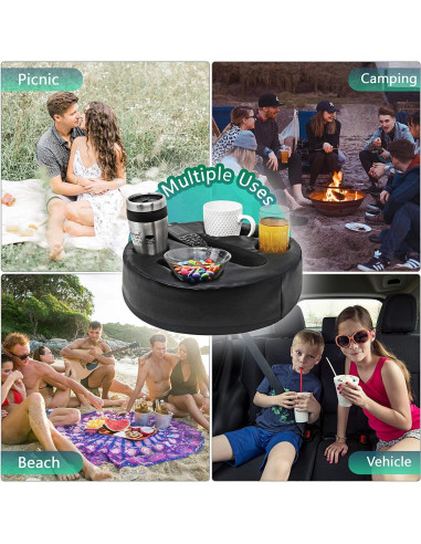 Soporte de Taza Mookundy Sofa Buddy Cuero Sintético Negro