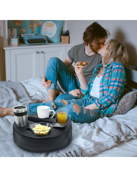 Soporte de Taza Mookundy Sofa Buddy Cuero Sintético Negro