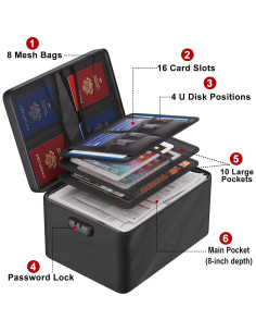 ENGPOW Organizador de Documentos Grande a Prueba de Fuego 2