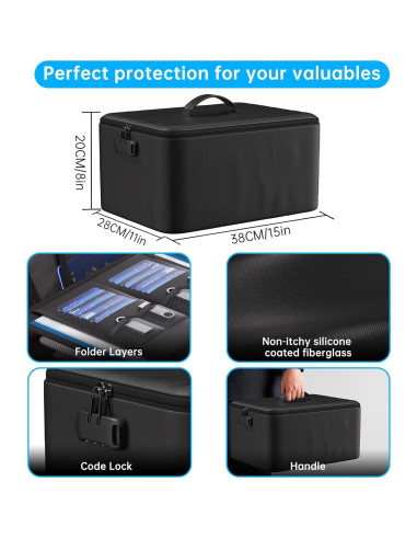 ENGPOW Organizador de Documentos Grande a Prueba de Fuego