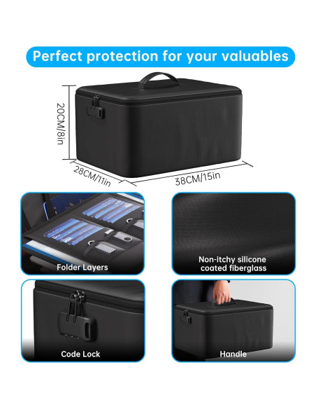 ENGPOW Organizador de Documentos Grande a Prueba de Fuego