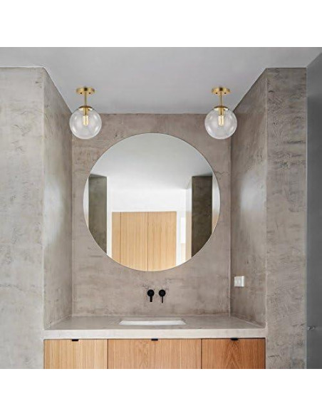 Luz de Techo Zeno Globe Light Society, Vidrio Claro, Latón