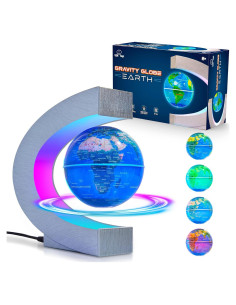 Globo Flotante Magnético USA Toyz Tierra con LED Multicolor