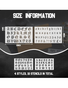 Plantillas de Letras Góticas Outus 8 Piezas Reutilizables 2