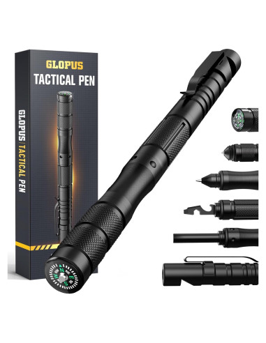 Bolígrafo Táctico GLOPUS 9 en 1 para Supervivencia