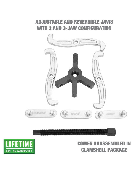 Kit Extractor 2/3 Garras OEMTOOLS 25903 10,16 cm Acero