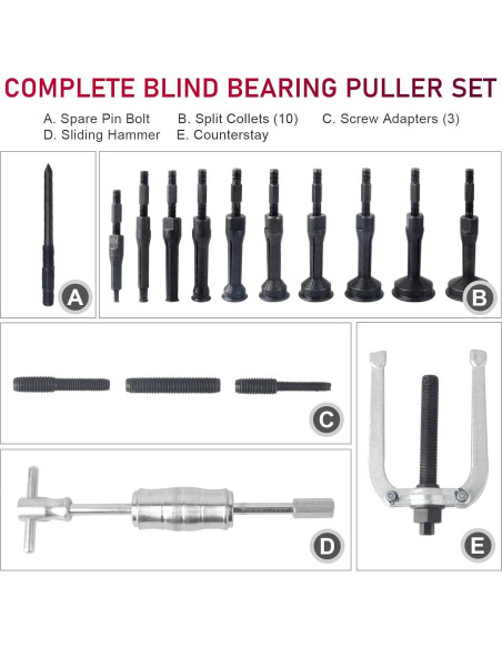 Juego de Extractores de Rodamientos DAYUAN 16 Piezas con Martillo