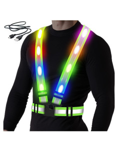 Chaleco Reflectante LED BAOBICUTE Recargable USB Ajustable