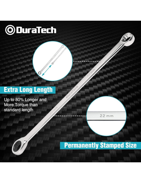 Juego de Llaves de Carraca Extra Largas DURATECH 9 Piezas