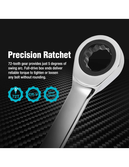 Juego de Llaves de Carraca Extra Largas DURATECH 9 Piezas