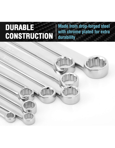 Juego de Llaves de Carraca Extra Largas DURATECH 9 Piezas