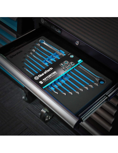 Juego de Llaves de Carraca Extra Largas DURATECH 9 Piezas