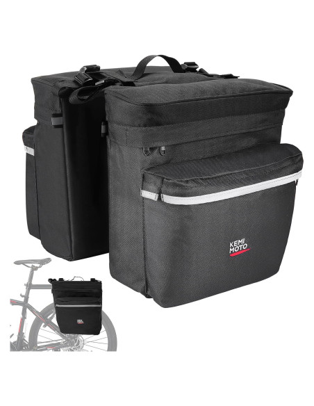 Bolsa Pannier KEMIMOTO 34L Impermeable para Bicicleta