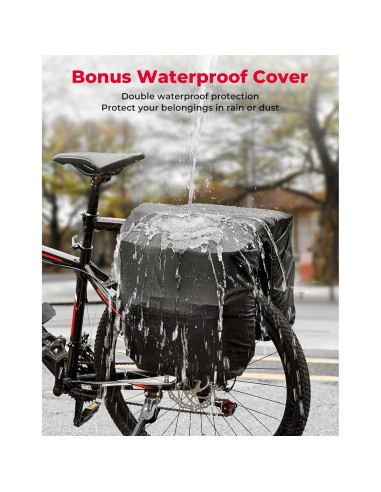 Bolsa Pannier KEMIMOTO 34L Impermeable para Bicicleta