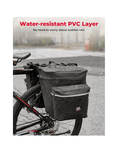 Bolsa Pannier KEMIMOTO 34L Impermeable para Bicicleta