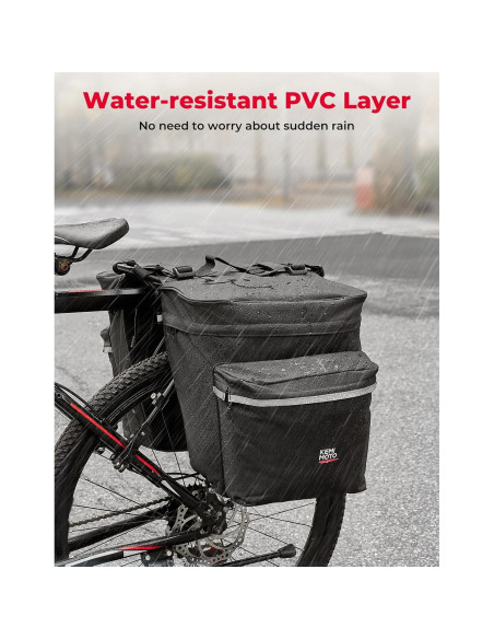 Bolsa Pannier KEMIMOTO 34L Impermeable para Bicicleta